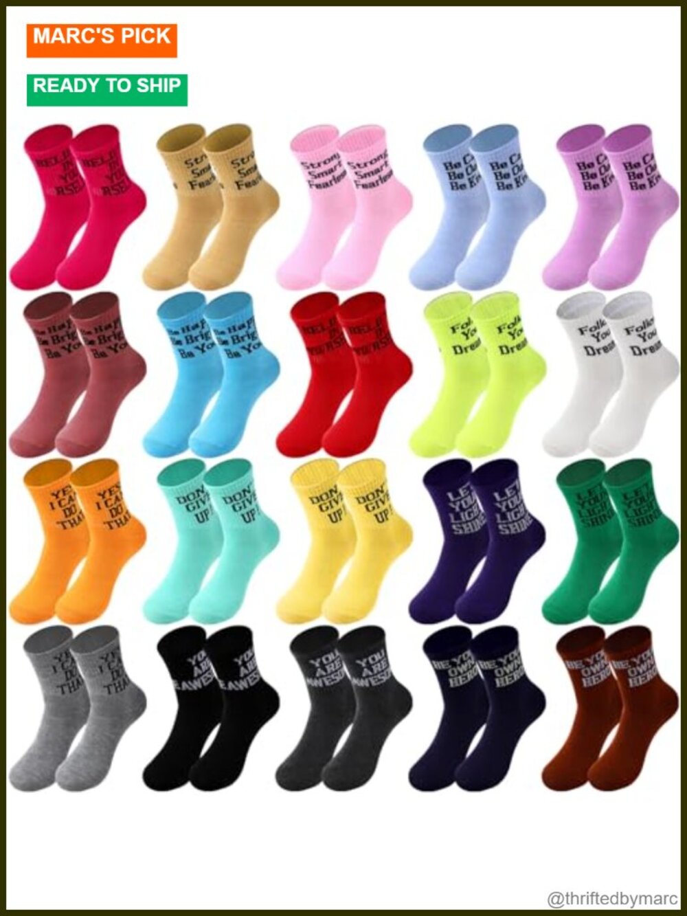 20 Pack Crazy Funny Emotion Women Sock Cotton Polyester Medium Crew